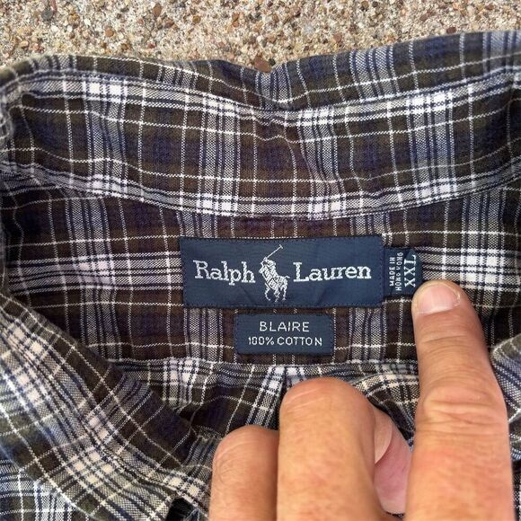 Ralph Lauren Men's Blaire 2XL Plaid‎ Button-Down Shirt Multicolor Long Sleeve - Picture 3 of 6